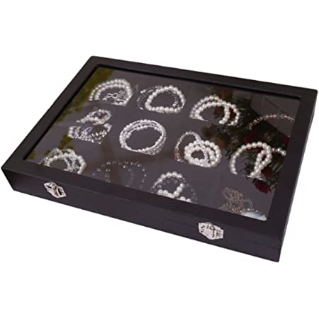 ZICE ジュエリーボックス リングボックス 指輪 ベロア調 ピアスケース ディスプレイ 展示用 アクセサリーケース (指輪収納ブラック)