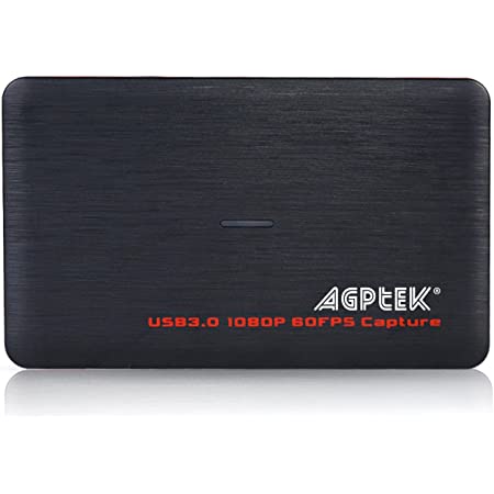 「USB3.0対応」AGPtEK HDMIゲームキャプチャーボード HD1080p/60fps ビデオキャプチャー 実況生配信 画面共有 ゲームライブストリーミング可能 ゲーム録画/ライブ配信用 YouTube、Facebook、Twitterへのアップロードできる 取扱説明書付属 ブラック 「USB Type-C 変換アダプタ搭載」