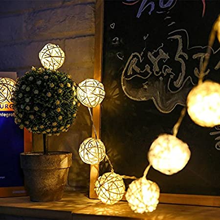 イルミネーションライト ストリングライト クリスマス パーティー 結婚式 誕生日 飾りライト ボール型 電池式 電飾 室内室外 防水 電球色 LED 5m 電球数40