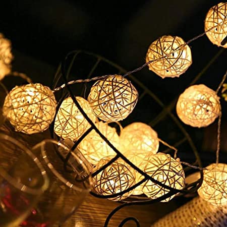 イルミネーションライト ストリングライト クリスマス パーティー 結婚式 誕生日 飾りライト ボール型 電池式 電飾 室内室外 防水 電球色 LED 5m 電球数40