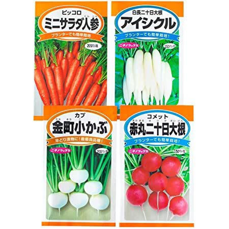 日本農産種苗 種(野菜) ミニ野菜セット 901095 小さなスペースでも栽培できる 4入