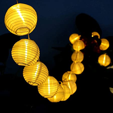 提灯ライト ATPWONZ ちょうちん 6.35M 30球 提灯 LEDストリングライト 電池式 防水 イベント 看板 お祭り屋台に装飾用 屋外 パーティー ハロウィーン飾り 電球色 丸型