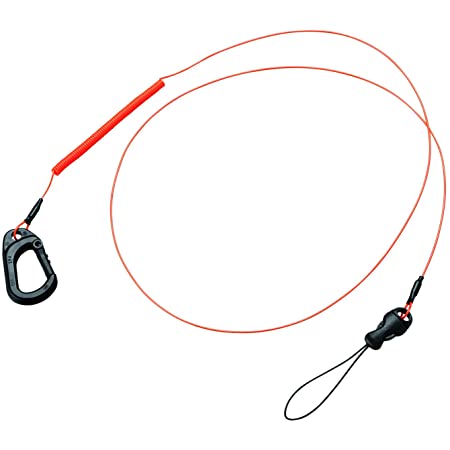 Booms Fishing T07 スパイラルコード ストラップ付き 竿の落下防止 尻手ロープ ワイヤー内蔵 1.5m