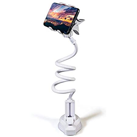 AKEIE スマホ & タブレット スタンド or ホルダー 4-10インチ対応 フレキシブルアーム付き 寝ながらスタンドfor iphone ipad mini ipad air2 REGZA Xperia Galaxy SONY Kindle Switch (ブラック)