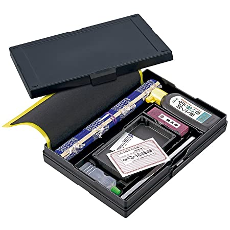 あかしや 大人の書道具 硯箱 越前塗 ローズ 携帯用 ギフトボックス仕様 特大 AR-8500