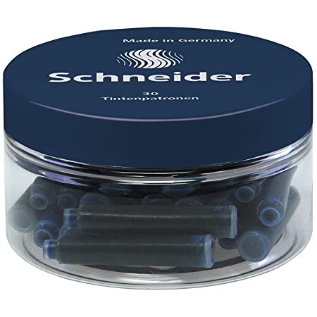 シュナイダー Schneider 万年筆 インクカートリッジ 欧州共通規格 30本入り カートリッジインク ミッドナイトブルー 青 BS6723