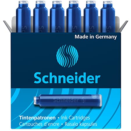 シュナイダー Schneider 万年筆 インクカートリッジ 欧州共通規格 100本入り カートリッジインク ミッドナイトブルー 青 BS6823
