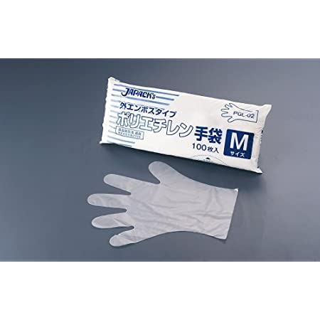 オルディ 使い捨て 手袋 M ナチュラル 透明 全長280mm 手の平まわり300mm 厚み0.025mm ポリエチレン手袋 使いきり ENM-100 100枚入