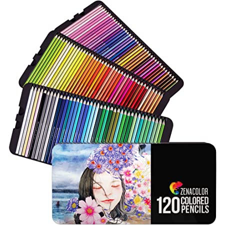 ARTEZA色鉛筆、72色プロフェッショナルセット、ソフトワックスベースの芯、デッサン、スケッチ、シェーディング、塗り絵に最適、缶ケース入り、初心者・プロアーティスト用、鮮やかなアーティスト用色鉛筆