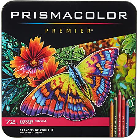 ARTEZA色鉛筆、72色プロフェッショナルセット、ソフトワックスベースの芯、デッサン、スケッチ、シェーディング、塗り絵に最適、缶ケース入り、初心者・プロアーティスト用、鮮やかなアーティスト用色鉛筆