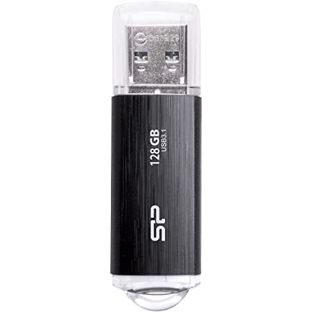 シリコンパワー USBメモリ 128GB USB3.1 & USB3.0 ヘアライン仕上げ Blaze B02 ホワイト SP128GBUF3B02V1WJB