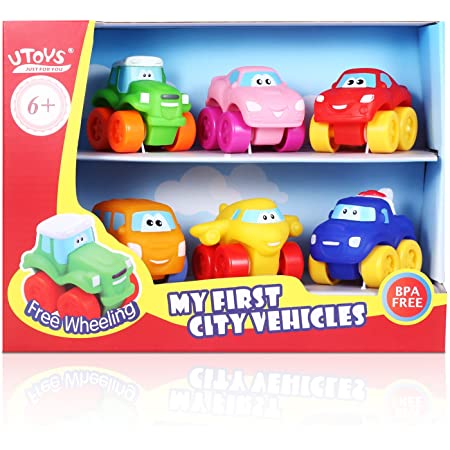 Bemixc ミニカー　6台　ベビーおもちゃ　子供向け 作業車模型 赤ちゃんおもちゃ　男の子知育玩具　お誕生日　クリスマスプレゼント（クリスマス袋付き）