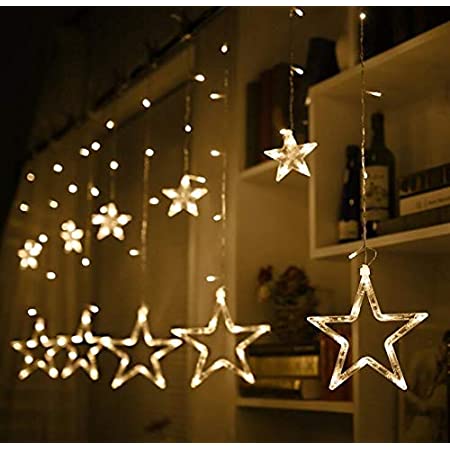 TopYart-星型装飾LEDライト LED 星 イルミネーション オーナメント LEDストリングライト 飾りスター クリスマス飾り 2.5m 138LED パーティー 結婚式 雰囲気作り 電池式