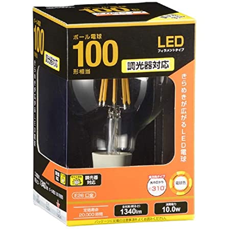 オーム電機 LED電球 フィラメント 一般電球形 E26 100W形相当 クリア 電球色 全方向 LDA12L C6 06-3464 OHM