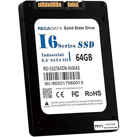 RECADATA 2.5インチSATA III 産業グレードエンタープライズクラスソリッドステートドライブSSD 64GB