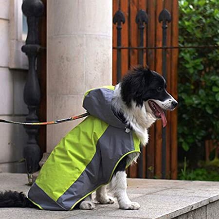 SEHOO犬のレインコート ポンチョ 柴犬 中型犬 ライフジャ ケット 小型犬 大型犬 ペット用品 雨具 防水 軽量 反射テ ープ付き (XL, ブルー)