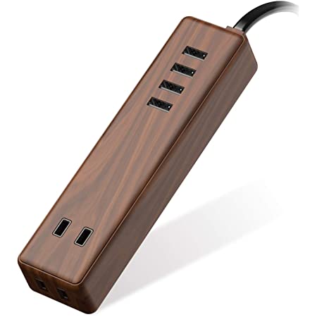 トップランド USB 電源タップ コンセント2個口 USBポート2個口 延長コード 1.5m 雷ガード 木目調コード オートパワーシステム搭載 ダークウッド M4020-DW