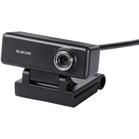 エレコム WEBカメラ UCAM-C520FBBK 200万画素 HD 720p 30FPS マイク内蔵 高精細ガラスレンズ ケーブル長1.5m ブラック