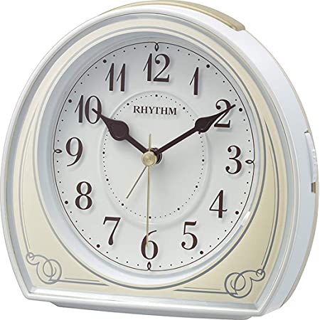 リズム(RHYTHM) 目覚まし時計 メロディ付き 連続秒針 アリアカンタービレN 白 13.6×13.5×7.9cm 8RM400SR03