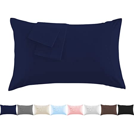枕カバー 75×50cm(70x50cmも可） 綿100% ピローケース 無地 封筒式 12色 (ブラウン, 75×50cm)