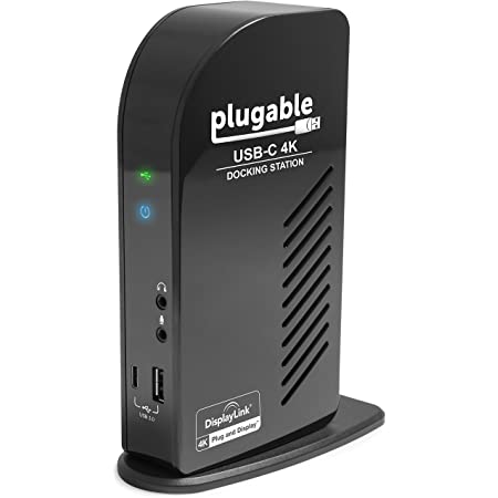 Plugable USB-C ドッキングステーション 60W 充電機能付き Windows Mac システム対応 – HDMI DisplayPort 4K 対応トリプルモニター DP代替モード DisplayLink グラフィック 有線 LAN イーサネット USB-C x1 USB3.0 x 4