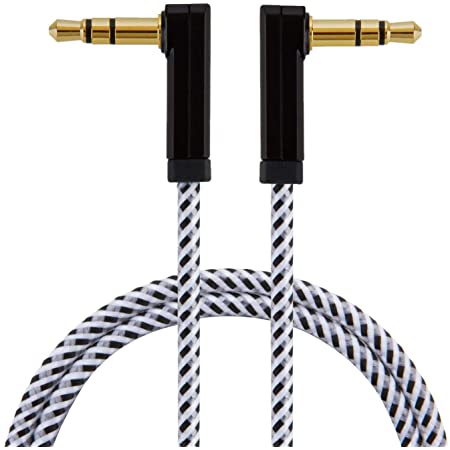 TRRSオーディオケーブル，CableCreation 3ft(0.9m) 3.5mm右側L型M to M(オスーオス)AuxジャックHiFi変換ケーブル シルバーメッキ銅コア 4芯 車載/iPhones/PS4ヘッドセット/Sony等に対応 24K金メッキ端子採用 ブラック（ご注意：Beatヘッドセットは非対応！））