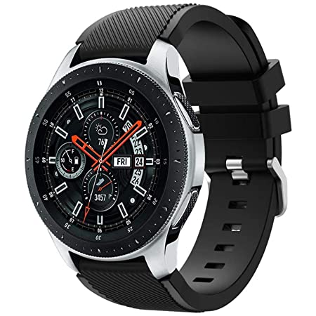 For Samsung Galaxy Watch 3 45mm / Galaxy Watch 46mm / Gear S3 Frontier/Gear S3 Classic バンド 22mm, Fintie 編みナイロン 時計バンド 交換ベルト 軽量 通気性 スポーツストラップ (ブラック)