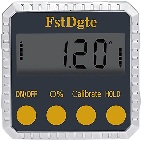 FstDgte デジタルレベル 角度計 傾斜計 水平器 強力磁石付 大型LCD液晶 省ネギ ボタン電池付き 1年保証（アルミニウム合金）