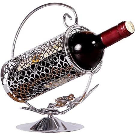 Anberotta アンティーク ワインホルダー ワインラック シャンパン ボトル スタンド インテリア ディスプレイ 選べるカラー W45 (シルバー)
