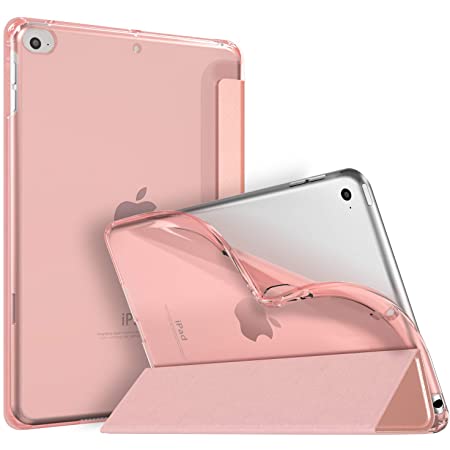 ProCase iPad mini 4 ケース スマート 超スリム スタンド フォリオ保護ケース 半透明フロスト バックカバー 対応機種：iPad mini 4世代 7.9″ (2015)-ブラック