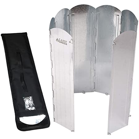 Sutekus 風除板 ウインドスクリーン 折り畳み式 防風板 アルミ製 10枚 延長版 軽量 収納袋 付き