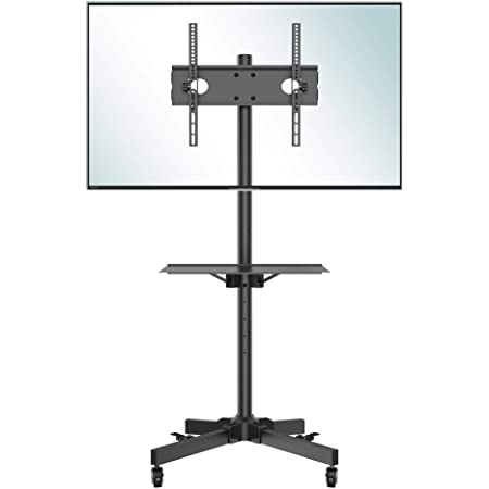 1homefurnit テレビスタンド 移動式 テレビ台 TV スタンド 23-60インチテレビ(LCD/LED/PLASMA/OLED)対応 キャスター付き 耐荷重25kg 業務用スタンド ハイタイプ 高さ調整可能 省スペース 黒い
