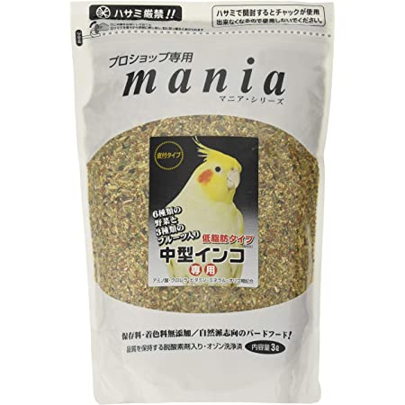 mania(マニア) プロショップ専用 中型インコ低脂肪 3リットル (x 1)