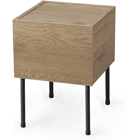 アイリスオーヤマ テーブル サイドテーブル コの字型デザイン 木目調 ブラウンオーク/ブラック 幅約45×奥行約29×高さ約52.2cm SDT-45