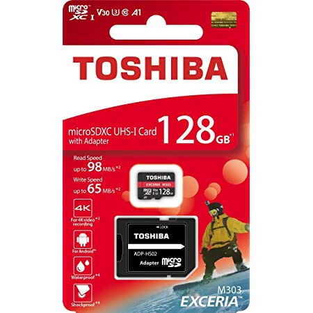 東芝 ( TOSHIBA ) 128GB microSDXC 98MB/s Write65MB/s 4K A1 V30 U3 THN-M303R1280A2 ［海外パッケージ］