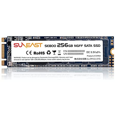 SUNEAST (サンイースト) 256GB 内蔵SSD SE800 SSD SATA3.0 M.2 2280 3D TLC SE800-n256GB 日本国内3年保証
