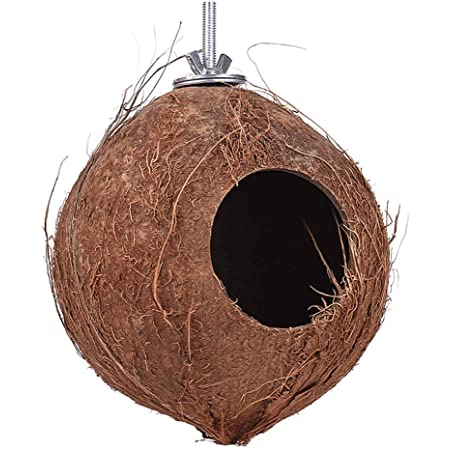 Kingdetector 鳥の巣 ハウス 天然 ココナッツ殻 オウムの巣 リスハウス 小動物用ハウス