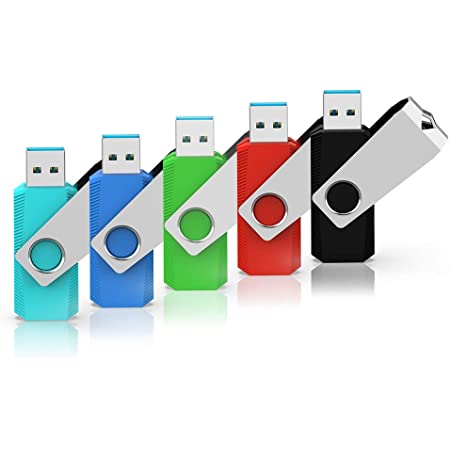 10個セット USBメモリ 16GB J-boxing USBフラッシュドライブ 回転式 高速 USBフラッシュメモリー ストラップホール付き （五色：黒、赤、青、紫、緑）