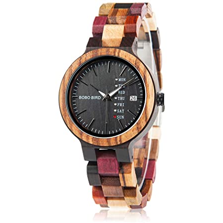 BEWELL 腕時計 木製 レディース ウッドウォッチ クオーツ 軽量 ファッション 手作り 多針 ナチュラル エコ ビジネス