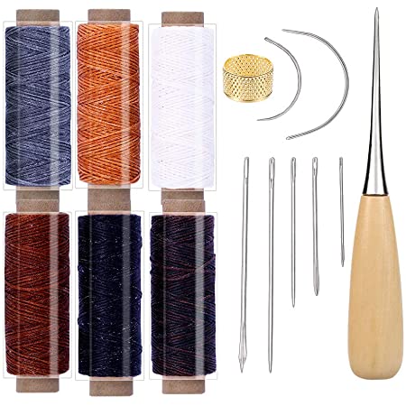 8色 蝋引き糸 レザークラフト 革製品用 ワックスコード 革 DIY 手作り 裁縫 専用糸 幅0.8mm 30メートル 8巻セット