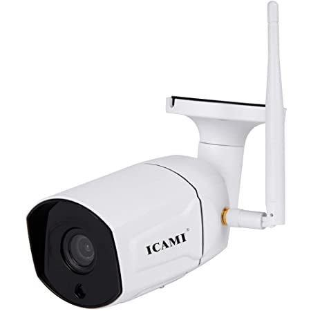 ICAMI 防犯カメラ ワイヤレス HD 1080P WiFi 屋外 無線 SDカード録画 双方向通話 監視カメラ 夜間監視カメラ 動体検知警報機能