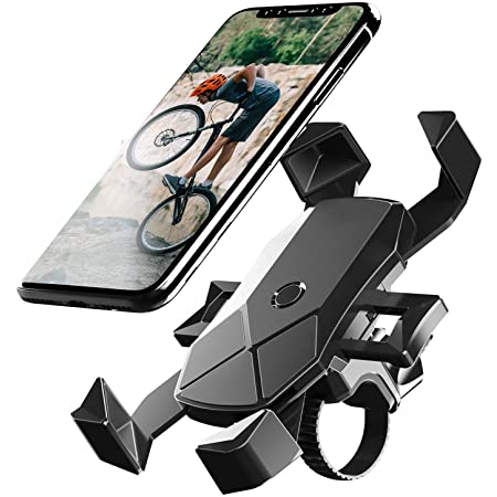 スマホホルダー RENIKO 自転車ホルダー バイクスマホ ホルダー 自転車 バイク用スタンド スマートフォン スマホスタンド 脱落防止 携帯ホルダー Android・iPhone 多機種対応
