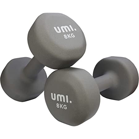[Amazonブランド] Umi.(ウミ) ダンベル 8kg 2個セット 筋トレ ダンベル 哑铃 ウエイト カラー ダンベル 鉄アレイ dumbbell (グレー)