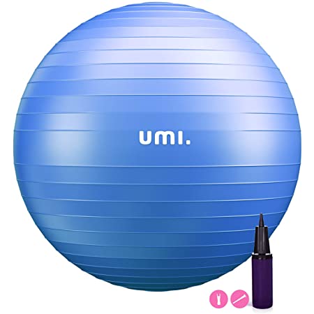 [Amazonブランド] Umi.(ウミ) バランス ボール 65cm ばらんすぼーる アンチバースト 厚い 滑り止め 耐荷重300kg ハンドポンプ付 (ブルー)