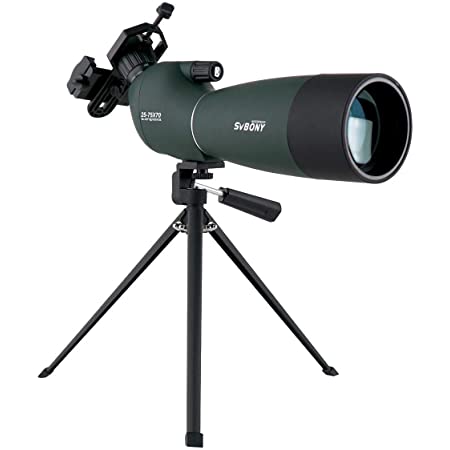 SVBONY SV17 フィールドスコープ単眼望遠鏡 スポッティングスコープ直視型 防水 野鳥観察 射撃 (25倍–75倍-70 mm)