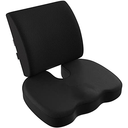 VIXA 低反発 クッションセット 背もたれ 腰まくら 座布団 サポート オフィス 椅子 車用 (A)