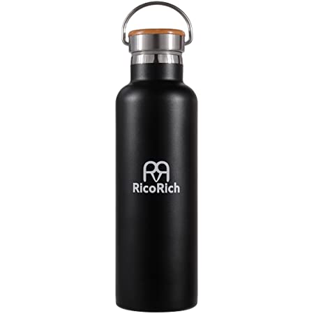 水筒真空断熱スポーツボトル 魔法瓶 RicoRich 500ML(RRWB50-BK)