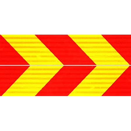 ANR 大型車用 反射板 リフレクター ゼブラ 赤 黄 左右反対模様 トラック トラクター トレーラー バス アルミ板付き リフレクター 後部 2枚組 追突防止 斜めストライプ