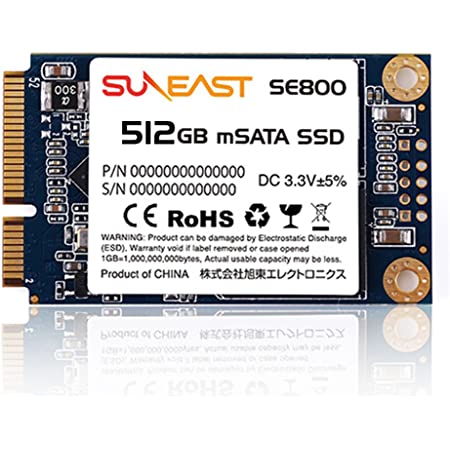 SUNEAST ( サンイースト ) 512GB 内蔵SSD SE800 mSATA SSD SATA 6Gb/s 3D TLC SE800-m512GB