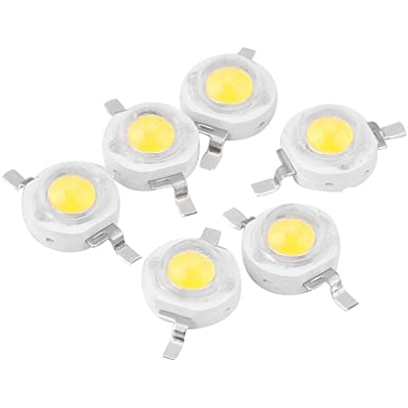 100個入り LEDビーズ ランプ LEDチップ 3W LED電球 丸型 投光照明ランプ DIY 高輝度 低消費電力 ウォームホワイト/ホワイト ランプビーズ SMD(ホワイト)